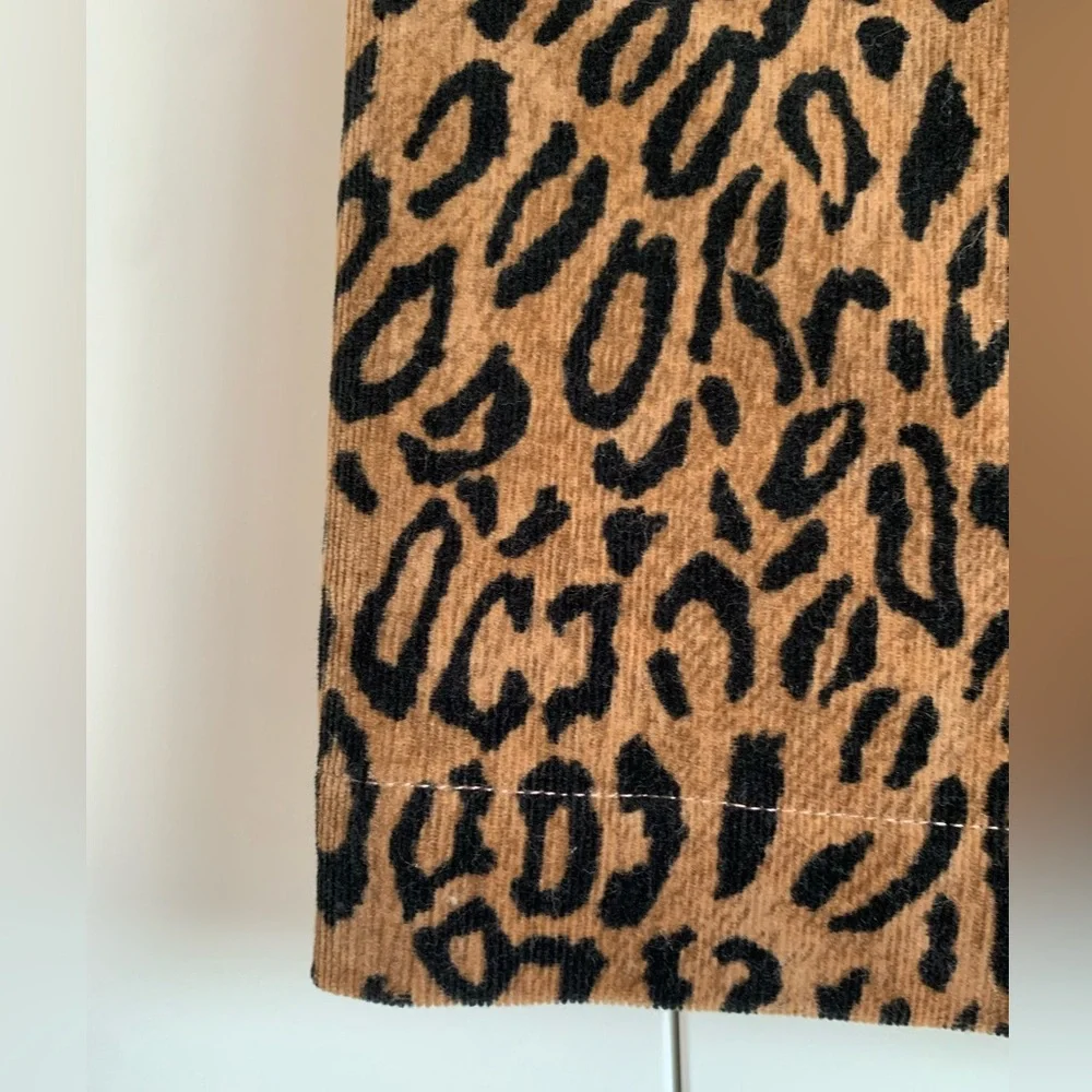 Vintage Kikit Jeans‎ Leopard Corduroy Skirt Size 10